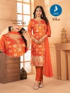 Alka By Kaya Viscose Jacquard Kurti With Bottom Dupatta Exporters In India
